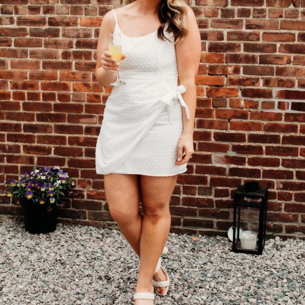 Lulus Stole Your Love White Swiss Dot Faux-Wrap M… - image 2